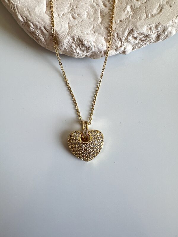 Zirkon Taş Detaylı Vip Kalp Kolye