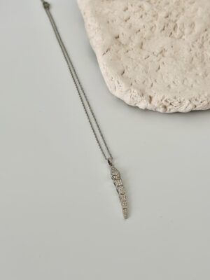 Yılan Model Zirkon Taş Detaylı Çelik Kolye