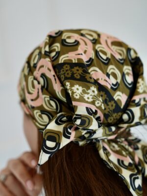 Yeşil Renkli Desenli Fular