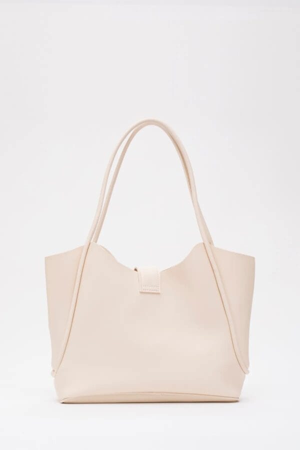 Suni Deri Kilit Detaylı Makyaj Çantalı El Kol ve Omuz Çantası