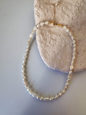 Vip Kalite Pirinç Üzeri Altın Kaplama Amorf Tatlı Su İncisi Kolye