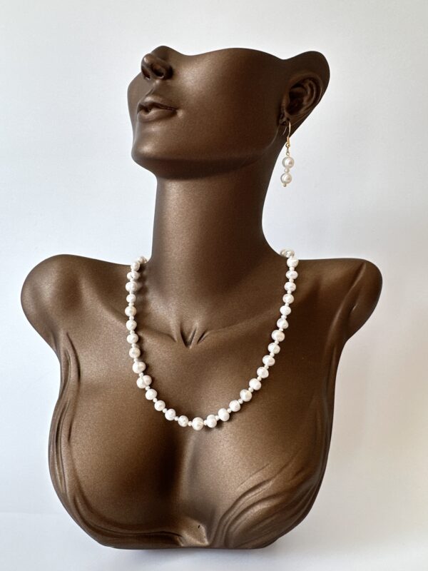 Gerçek İnci Kolye ve Küpe Seti