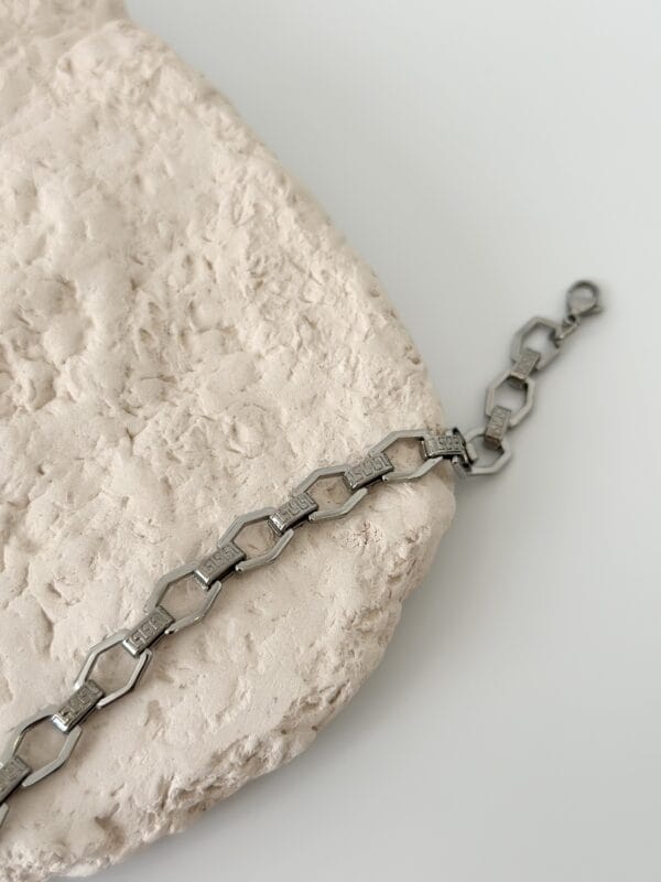 Geometrik Gümüş Zincir Bileklik