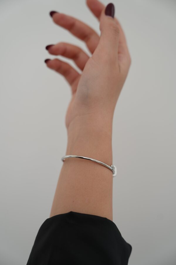 Zirkon Taş Detaylı Çelik Bileklik