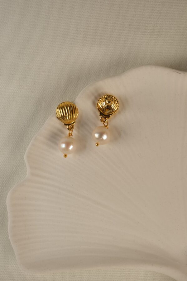 İstiridye Model Gerçek İnci Küpe