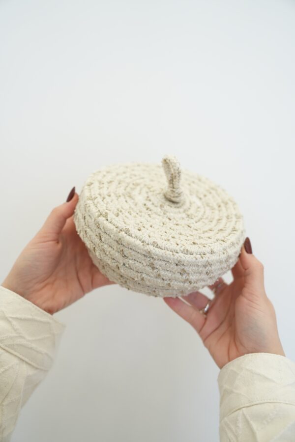 Simli Model Krem Mini Takı Organizer ve Saklama Kutusu