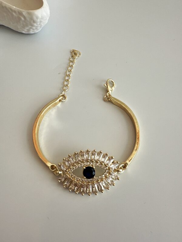 Vip Büyük Göz Figürlü Gold Bileklik