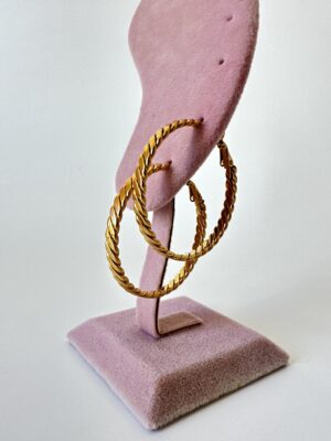 Burgu Model Gold Çelik Halka Küpe