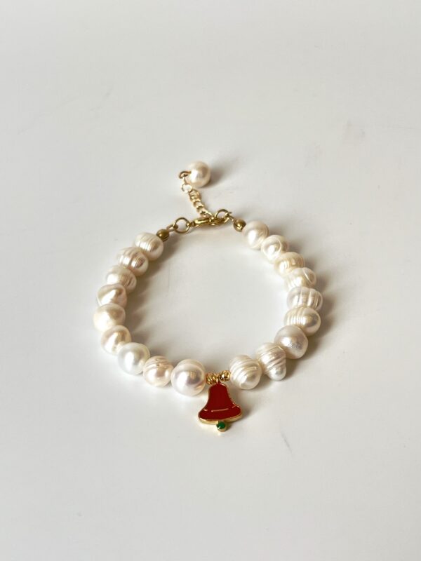 Yılbaşı Temalı Tasarım Gerçek İnci Bileklik