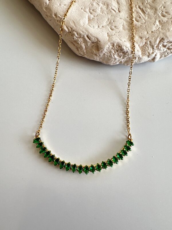 Yeşil Zirkon Taş Detaylı Vip Kolye