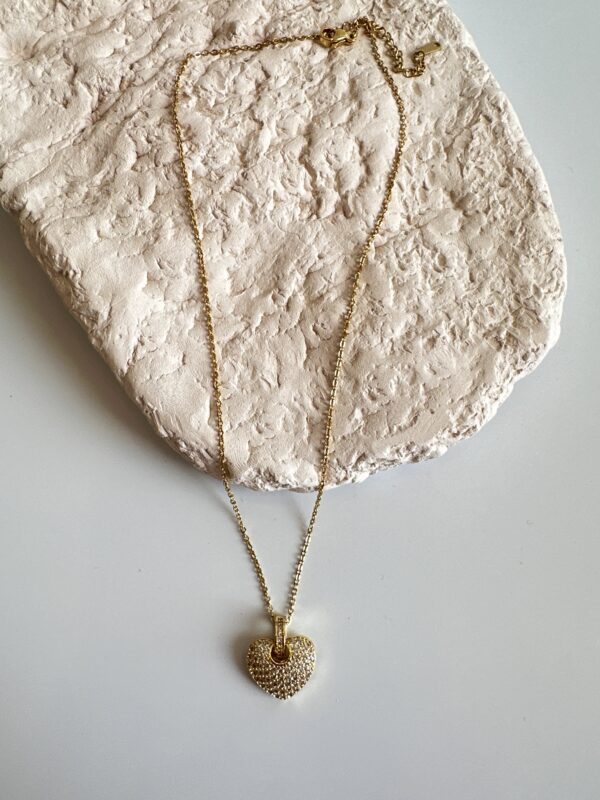 Zirkon Taş Detaylı Vip Kalp Kolye