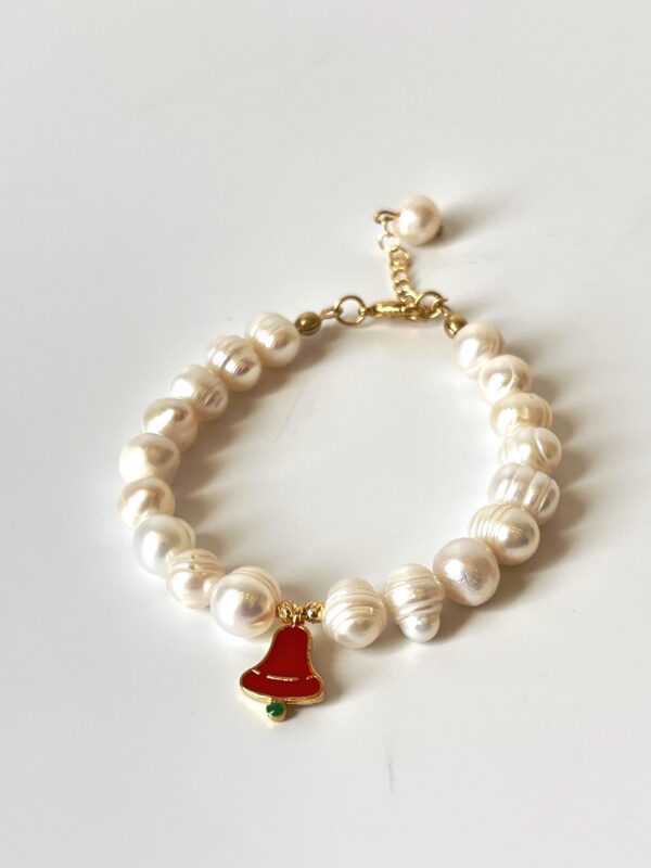 Yılbaşı Temalı Tasarım Gerçek İnci Bileklik
