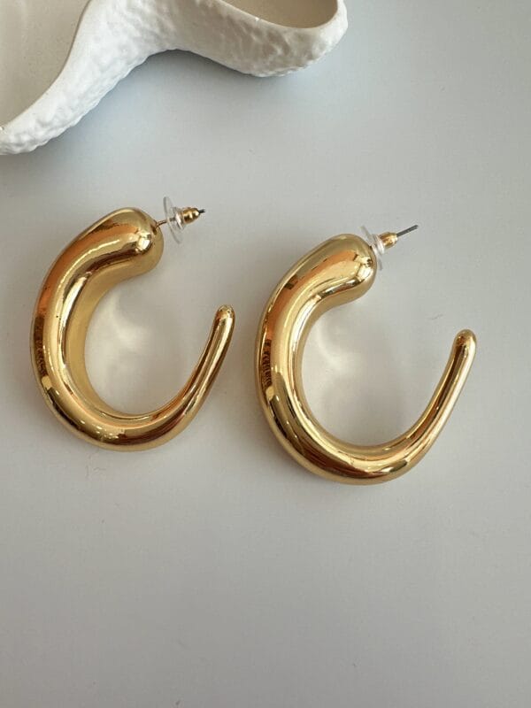 Vip Kalın Büyük Gold Küpe