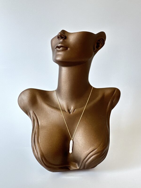 Gerçek İnci Detaylı 925 Ayar Gümüş Üzeri Altın Kaplama Tasarım Kolye