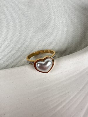 Kalp Detaylı Vip Yüzük