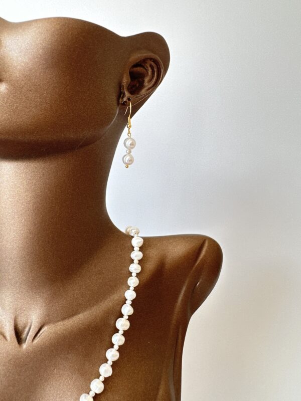 Gerçek İnci Kolye Bileklik ve Küpe Set