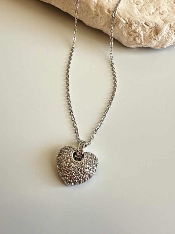 Zirkon Taş Detaylı Kalp Model Vip Kolye