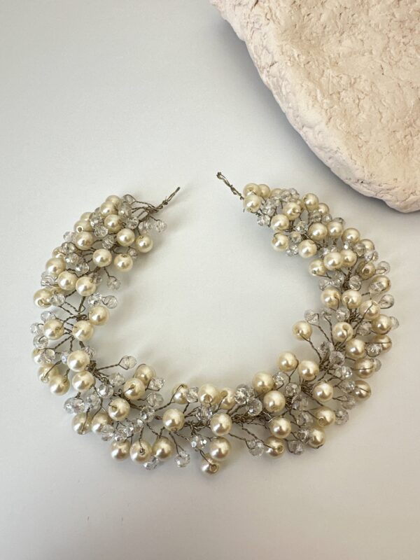 İnci Boncuk Detaylı Gelin Saç Aksesuarı