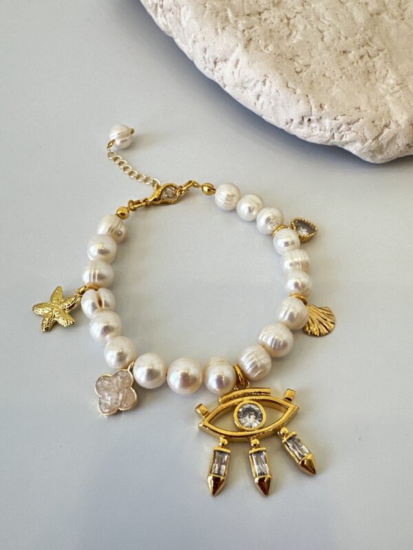 Büyük Charmlı İnci Bileklik