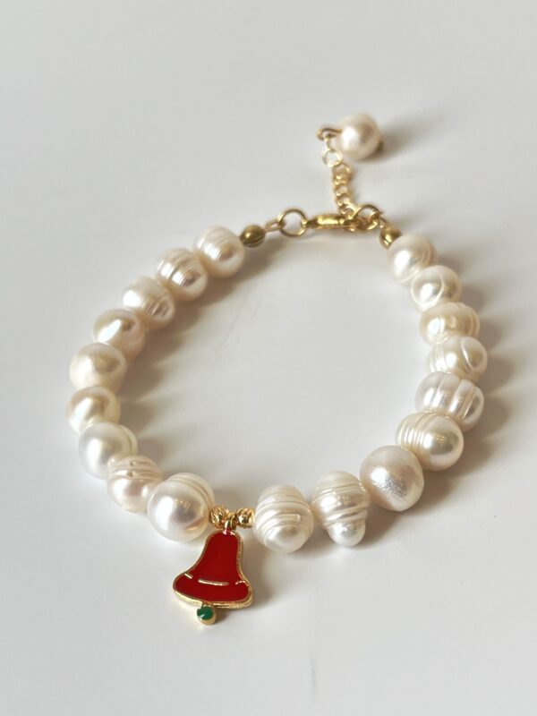 Yılbaşı Temalı Tasarım Gerçek İnci Bileklik
