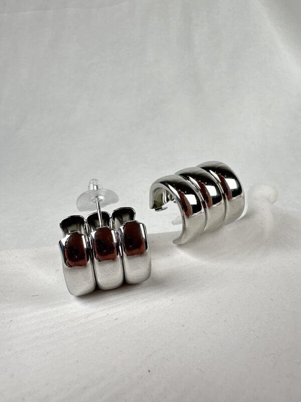 Kalın Halka Model Gümüş Renkli Kadın Küpe