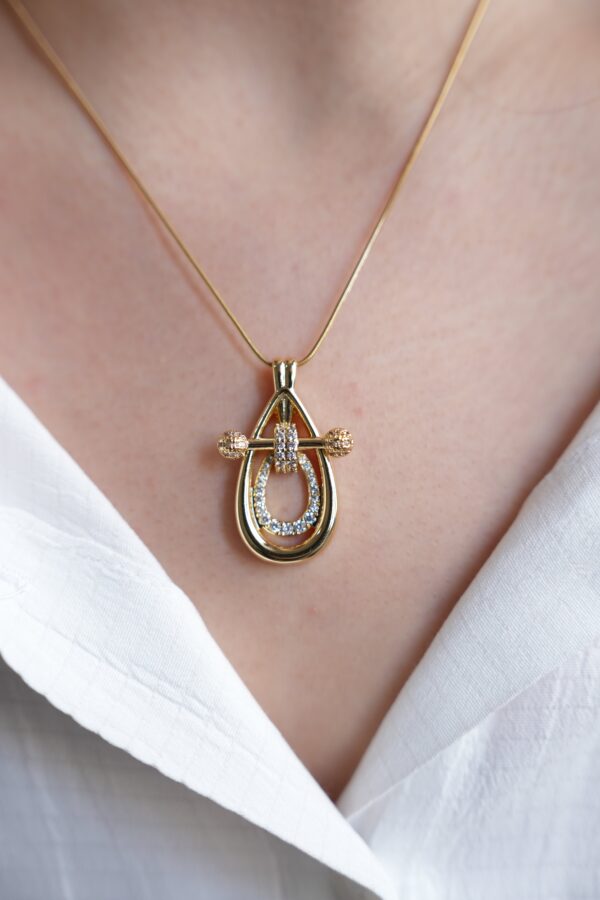 Zirkon Taşlı Vintage Model Kadın Kolye