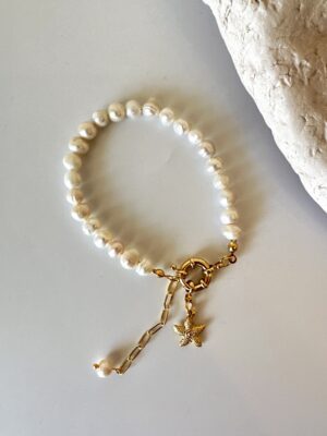 Deniz Yıldızı Detaylı Gerçek İnci Bileklik