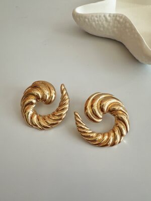 Vip Burgu Büyük Gold Halka Küpe