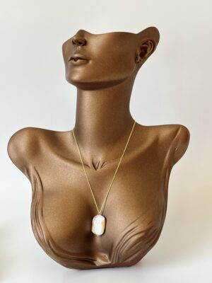 Gümüş Üzeri Altın Kaplama Gerçek İnci Kolye