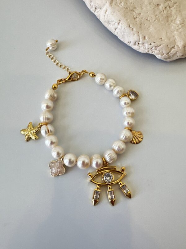 Büyük Charmlı İnci Bileklik