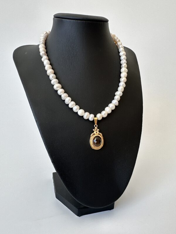 Sıvama Sitrin Model Gerçek Tatlı Su İncisi Kolye