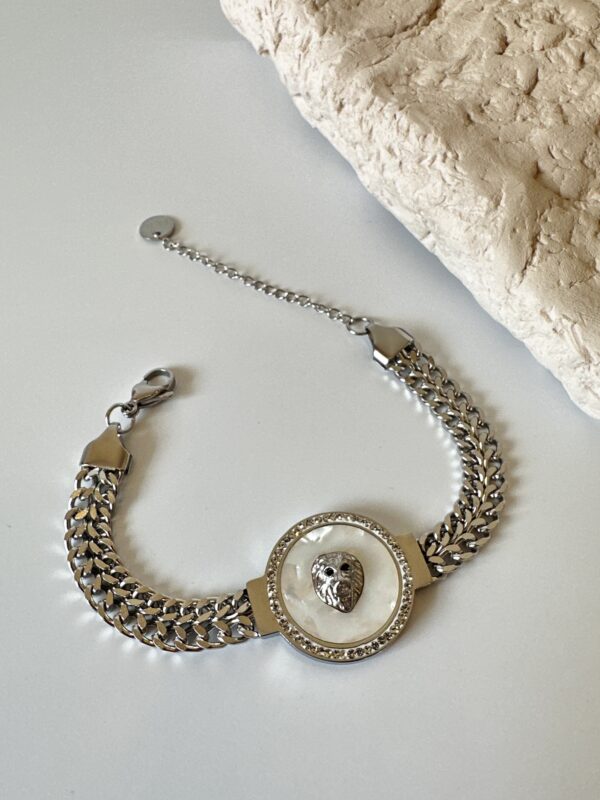 Zirkon Taş Detaylı Gümüş Renkli Çelik Bileklik