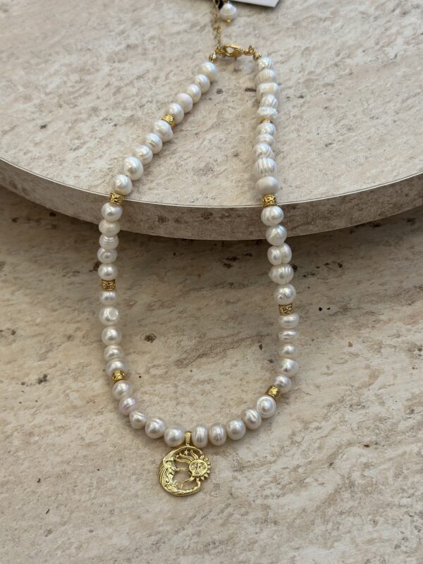 Güneş ve Ay Gerçek İnci Kolye