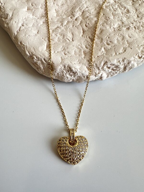 Zirkon Taş Detaylı Vip Kalp Kolye