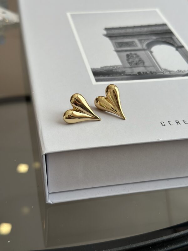 Gold Renk Kalp Model Kadın Küpe