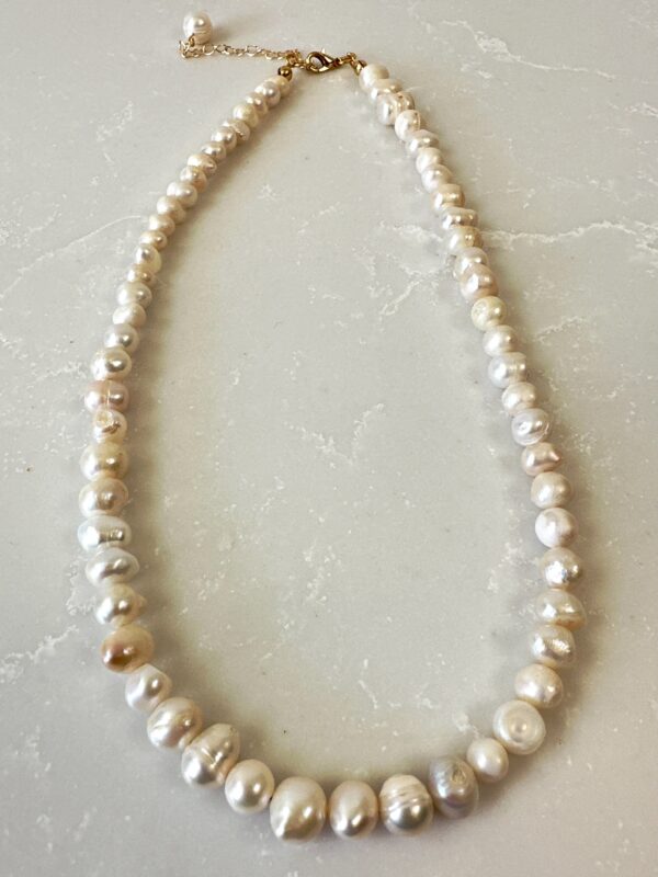 Pirinç Üzeri Altın Kaplama Gerçek İnci Kolye