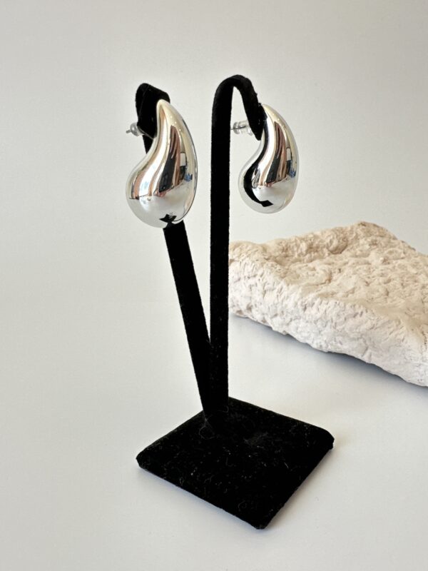 Bottega Gözyaşı Damlası Model Gümüş Renk Küpe