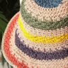 Renkli Örgülü Hasır Şapka