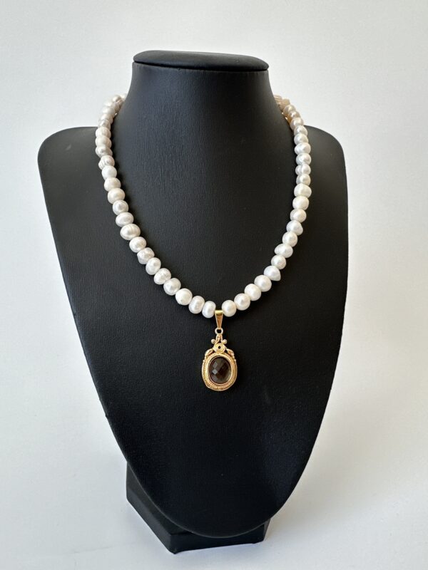 Sıvama Sitrin Model Gerçek Tatlı Su İncisi Kolye