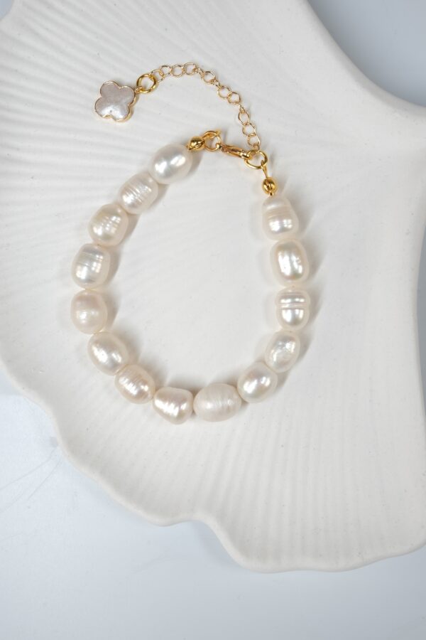 14K Altın Kaplama Tasarım İnci Bileklik