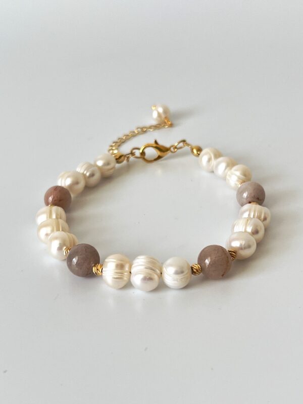 Doğaltaş ve İnci Birleşim Bileklik