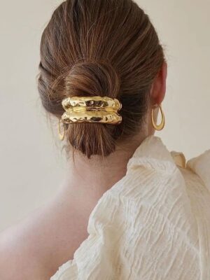 Altın Renk Metal Detaylı Lastik Toka