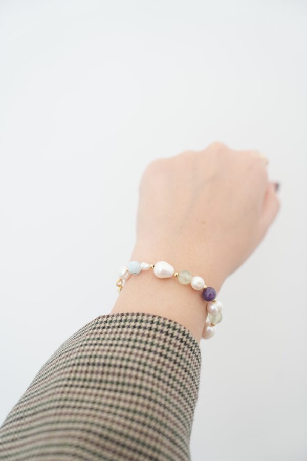 Doğaltaş ve İnci Tasarım Bileklik