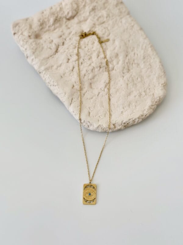 Antik Sarı Çelik Gold Kolye