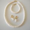 Diana Model Gerçek İnci Kolye Bileklik ve Küpe Set