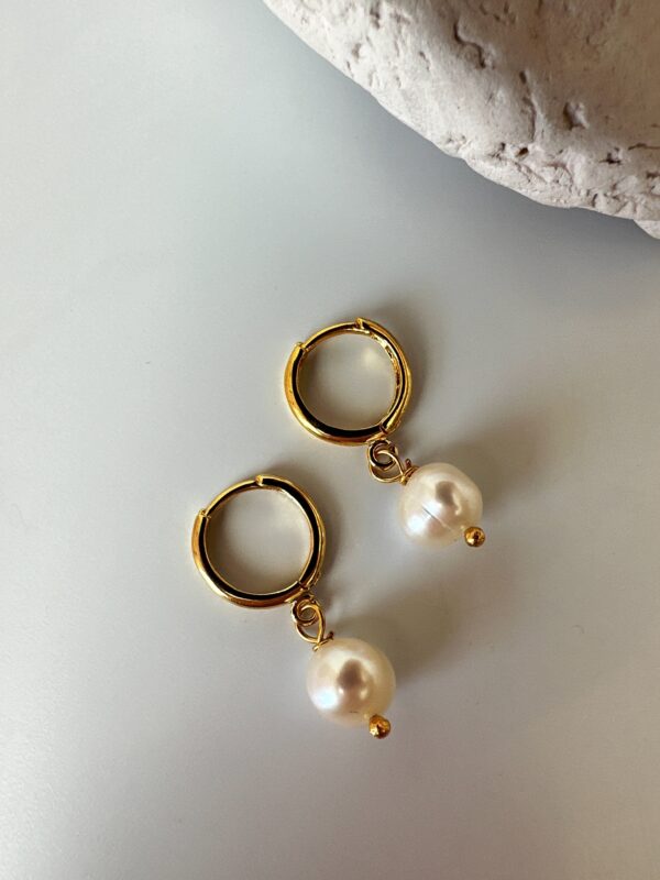 Vip Kalite Pirinç Üzeri Altın Kaplama A++ 7-8 mm Tatlı Su İncisi Küpe