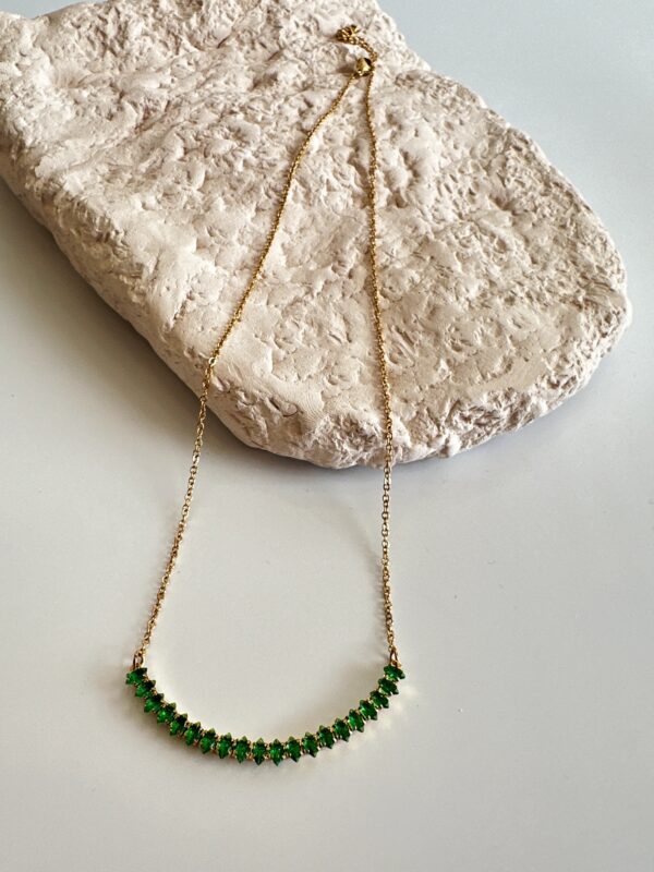 Yeşil Zirkon Taş Detaylı Vip Kolye