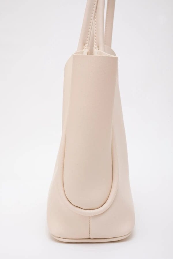 Suni Deri Kilit Detaylı Makyaj Çantalı El Kol ve Omuz Çantası