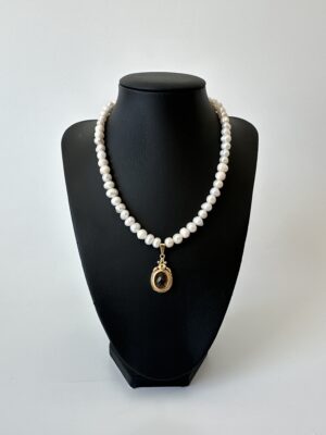 Sıvama Sitrin Model Gerçek Tatlı Su İncisi Kolye