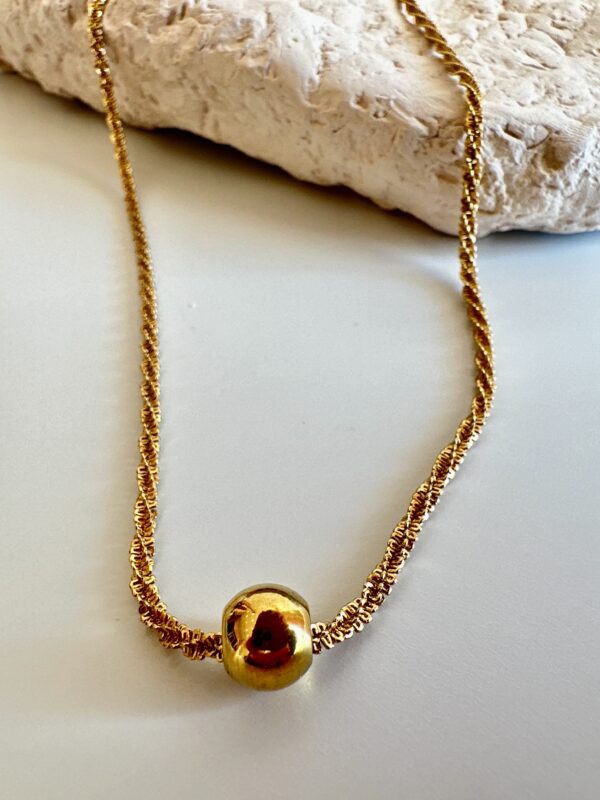 Çelik Top Detaylı Vip Kolye